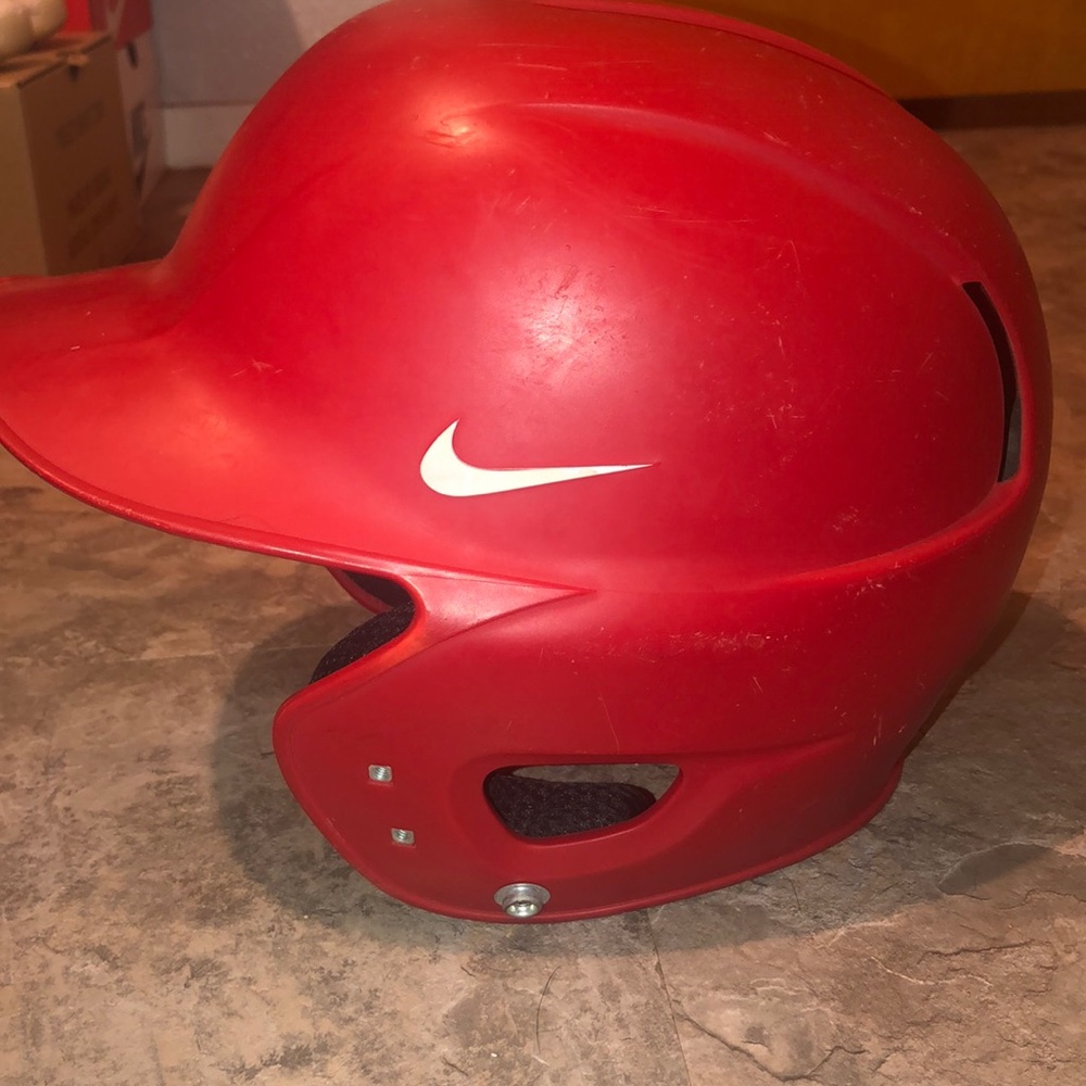 Red Nike Swingman helmet